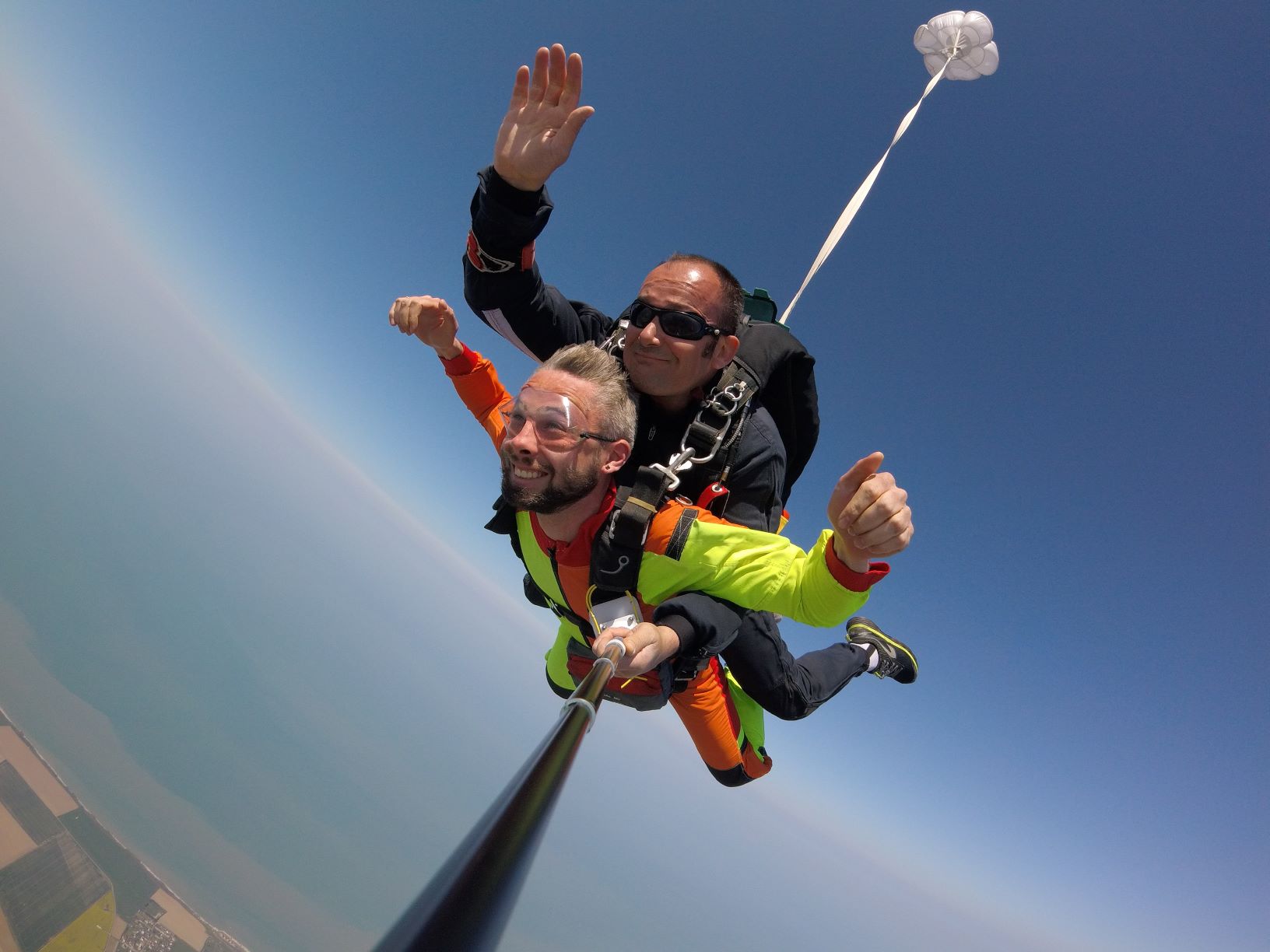 parachutiste tandem, vue porteur