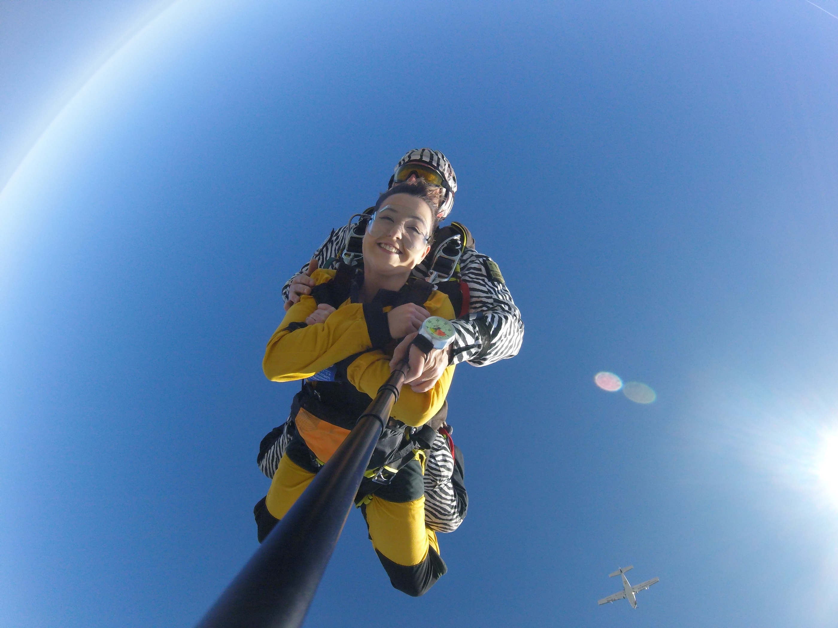parachutiste tandem, vue porteur